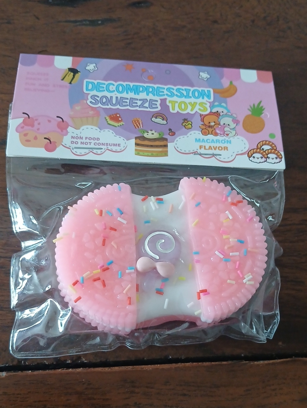 Pink  Or Brown Macaron Decompression Squeeze Toy